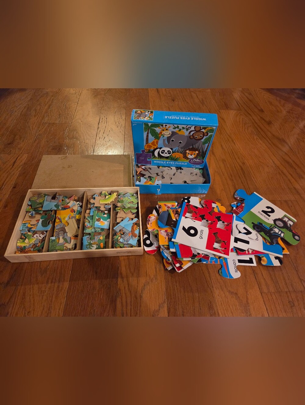 Wiggle Eyes Puzzle - Colorful Animal Kids Toy (Blue)